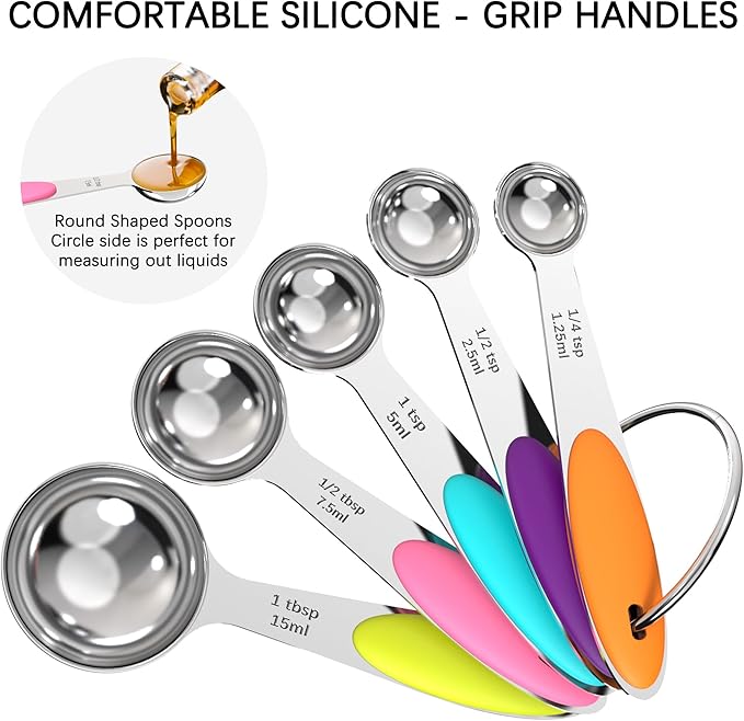TILUCK Measuring Cups and Spoons Set, Stainless Steel, Kitchen Utensils for Cooking and Baking (12)