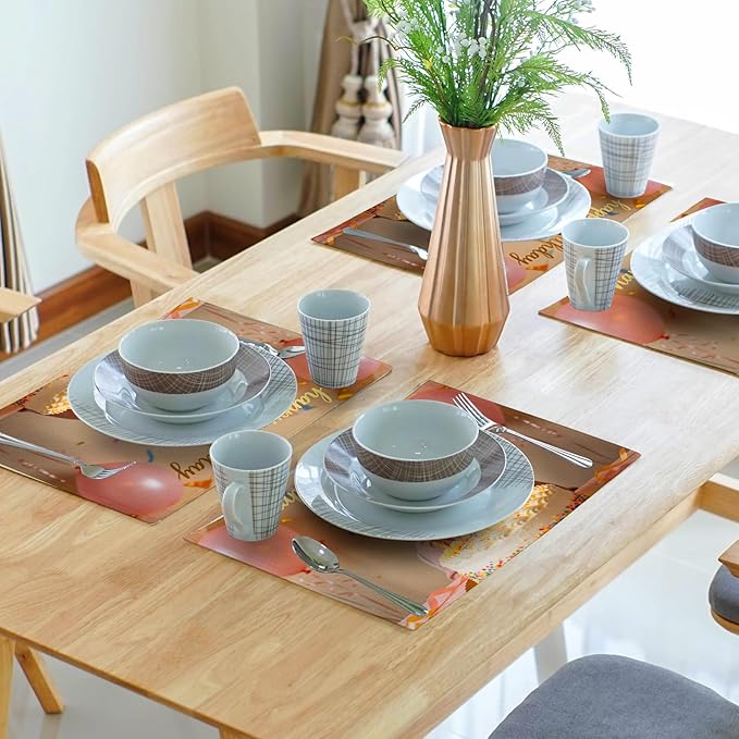 Custom Placemat Set of 4 Personalized Picture Decoration Table Place Mats for Holiday Dining Decor