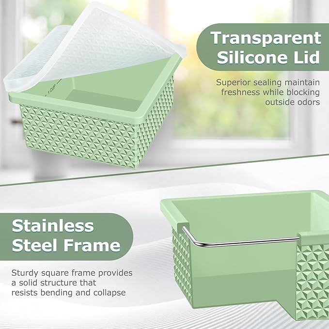 Silicone Freezer Molds for Soup Cube - 2-Cup Freezer Storage Container Tray with Lid,4 Pack Stackable Ice Cube Trays for Portion Control,Food Storage Meal Prep,Oven & Dishwasher Safe