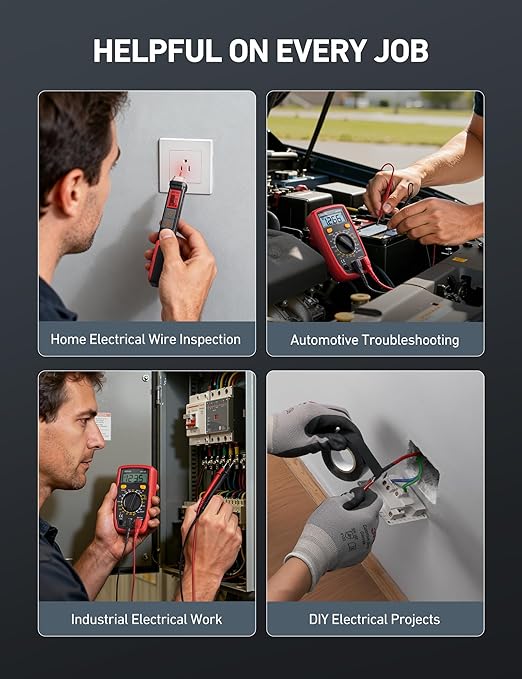 AstroAI Electrical Test Kit ETK1, Digital Multimeter, Non-Contact Voltage Tester & Screwdriver, Electrical Tape, an Ideal Set for Electricians, DIYers, Handymen