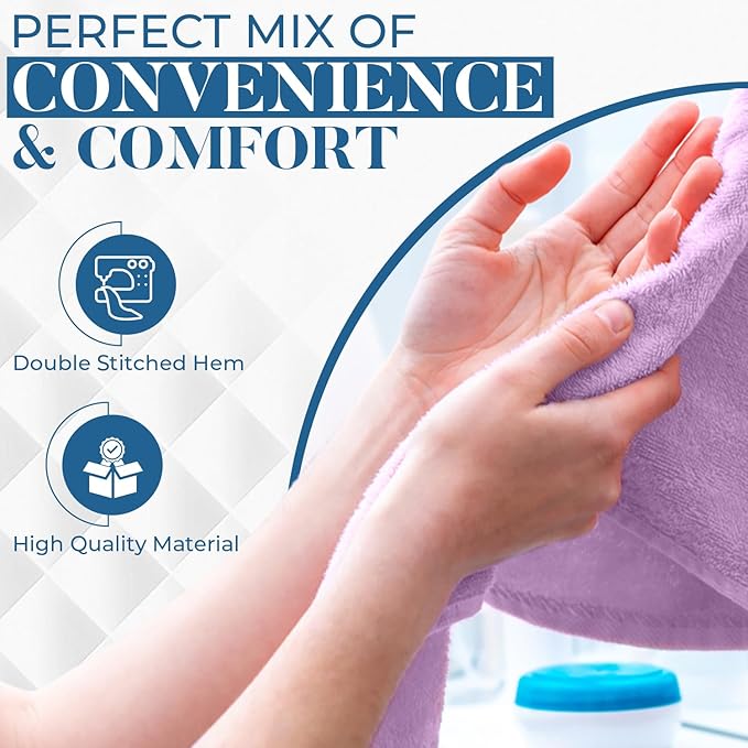 DAN RIVER 6-Pack Premium Hand Towels (16x28 Inches) - 100% Cotton, Ultra Soft, Lightweight, Highly Absorbent Towels for Bathroom, Spa, Gym, Salon, Hotel, and Travel - Lavender