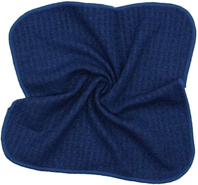 Microfiber Kitchen Cleaning Cloth Thick Dish Rags Waffle Weave Washcloths Dish Cloths Ultra Absorbent Odor Free 12inch X 12inch 6 Pack Navy Blue