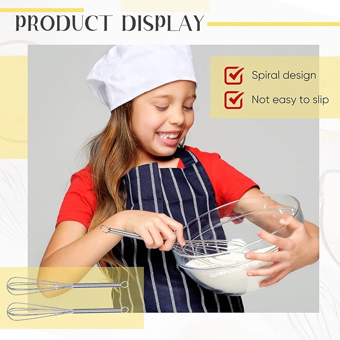 Baderke 50 Pcs Mini Whisk Bulk Small Whisks for Cooking 304 Stainless Steel Tiny Whisk for Baking, Whipping, Beating Eggs, Mixing Sauces, Blending Ingredients (6 Inch)