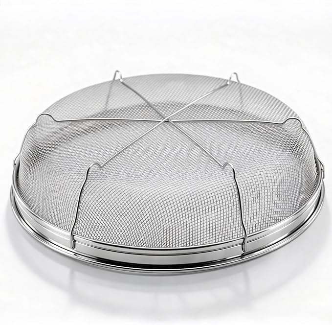 Fine Mesh Strainer for Kitchen, Stainless Steel Colander Bowl for Pasta, Rice, Fruit, Metal Net Baskets with Resting Base - Strain, Drain, Rinse (Diameter 8.67 inch)