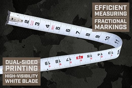 Spec Ops Tools 25-Foot Elite Series Magnetic Tape Measure, 1 1/4" Double-Sided Blade, 12 Feet of Stand Out, Military-Grade Composite Case, 3% Donated to Veterans