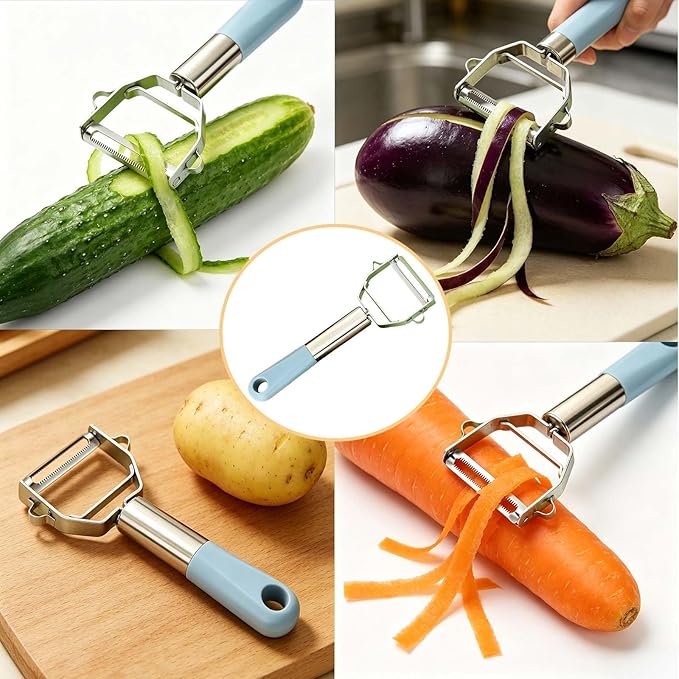 Vegetable Peeler, Stainless Steel Y-Shaped Peeler, Ergonomic Non-Slip Handle Kitchen Peeler for Potato, Apple, Carrot, Cucumber, Fruit & Veggie, Dishwasher Safe