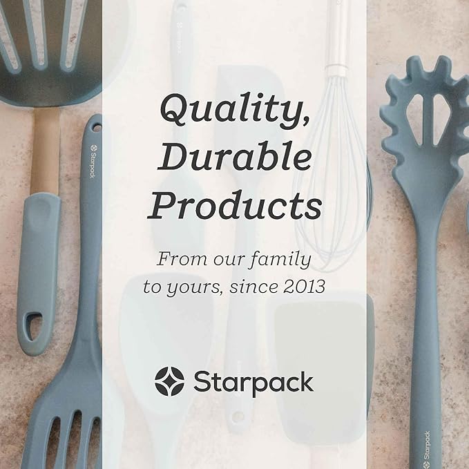 Starpack 'Head Turner' XL Premium Silicone Turner and Slotted Spatula - 13" Turning Spatulas High Heat Resistant to 600°F - Silicone Slotted Spatulas for Cooking - Non Stick Rubber Turning Spatula
