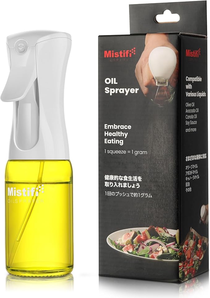 Mistifi Eco-Friendly Oil Sprayer – Durable Glass Bottle for Cooking, BBQ, and Grilling Mist Spray Bottle for Air Fryer, Olive Oil, Avocado Oil, Healthy Nonstick Frying 150ml (PS631)