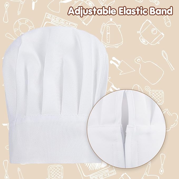 2 Pack Chef Apron and Hat, Adjustable High Cooking Apron Waterproof Kitchen Baking Apron Chef's Hat Christmas Gift