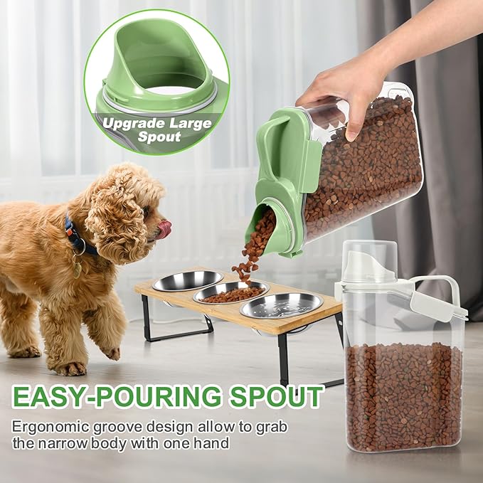 TBMax Rice Container Cereal Storage Container 2 Pack, Kitchen Pantry Dry Food Storage Holder with Easy-Pouring Spout & Handy Cup, Small Pet Dog Cat Food Dispenser for Daily Feeding