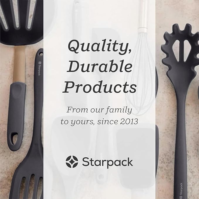 Starpack 'Ladle of Love' Premium Silicone Soup Ladle - High Heat Resistant to 600F - Non-Stick, LFGB Grade