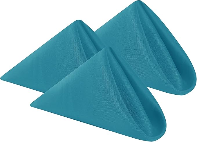 Cloth Napkins 20x20 inch Washable Polyester Dinner Napkins Soft Table Napkins for Wedding Party Dining Banquet(Caribbean Blue,25PCS)