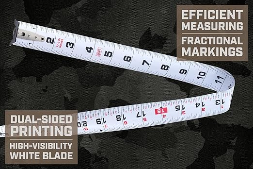 Spec Ops Tools 25-Foot Elite Series Magnetic Tape Measure, 1 1/4" Double-Sided Blade, Includes Fractional Markings, 12 Feet of Stand Out, Military-Grade Composite Case, 3% Donated to Veterans