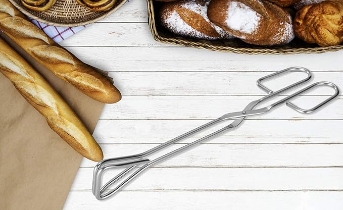 Hiash 9-Inch and 11-Inch Heavy Duty Stainless Steel Kitchen Tongs - Comfortable Ergonomic Grip, Scissor Design, Heat Resistant for BBQ and Cooking
