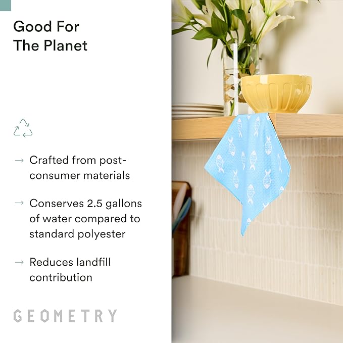 GEOMETRY Dishcloth – Spring & Summer Collection – Quick-Dry, Ultra-Absorbent, Reusable Microfiber Kitchen Towels for Drying & Cleaning - Summer Line - 6 Pack