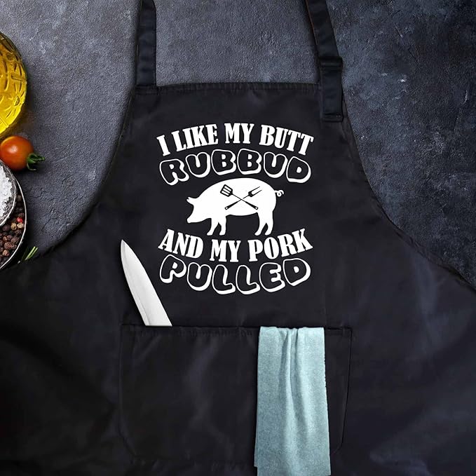 Funny apron for men Adjustable Waterproof with Pockets for Cooking Baking BBQ Gift Apron for Day, Birthday Gifts
