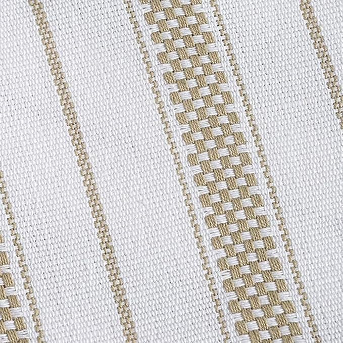 Kitchen Towels Set – Pack of 6 (20’’ x 30’’) Extra Large Premium Cotton Dish Towels for Kitchen – Chain Stripe Towels – Absorbent – 100% Cotton – with Hanging Loop – Beige