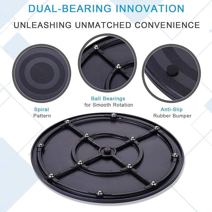 8 Inch Lazy Susan Turntable Organizer 3Pcs, Eichzer Premium Heavy Duty Rotating Swivel Stand with Steel Ball Bearings for Model/Rotating Plants/Crafts Stand/TV/Monitor/Laptop (360˚ Rotation)