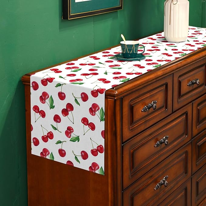 Cherry Table Runner She's The Cherry On Top Party Decorations Dining Room Home Kitchen Table Decor