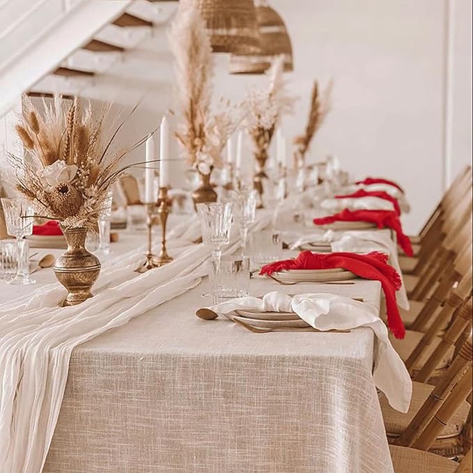24Pack Red Cloth Napkins 17x17Inch Red Napkins Cloth with Fringe Soft Cotton Cloth Napkins Washable Rustic Dinner Napkins Cloth for Wedding Party Dinner Table