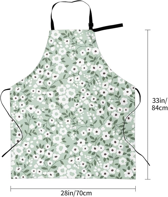 Perinsto Waterproof Apron With 2 Pockets Kitchen Chef Aprons Bibs For Cooking Baking Painting Gardening Grooming