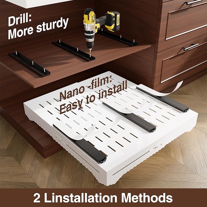 Pull Out Cabinet Organizer, Expandable Width (12"-18") and Depth (13.7"-23.6"),Pull Out Drawers for Cabinets, Slide Out Drawers for Kitchen Cabinets with Sturdy Metal Pull Out Shelves