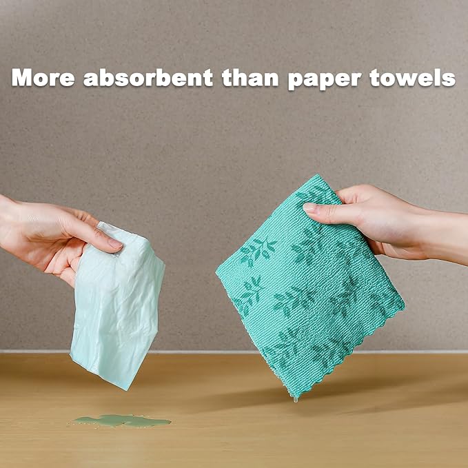 Microfiber Cleaning Cloth Roll,80 Pack Cleaning Towels,Lint Free Rags Paper Towels & Tear Away Reusable Towels,Washable Shop Rags Floral Wipe Cloth,Wash Cloths Dish Rags for Car Kitchen Window