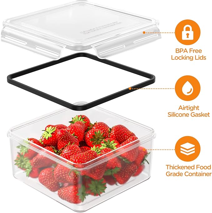 HOMETALL 52 Piece Airtight Food Storage Containers Set with Lids (26 Containers & 26 Lids),100% Leakproof Plastic Meal Prep Container Reusable, BPA Free Kitchen and Pantry Organization - Labels & Pen