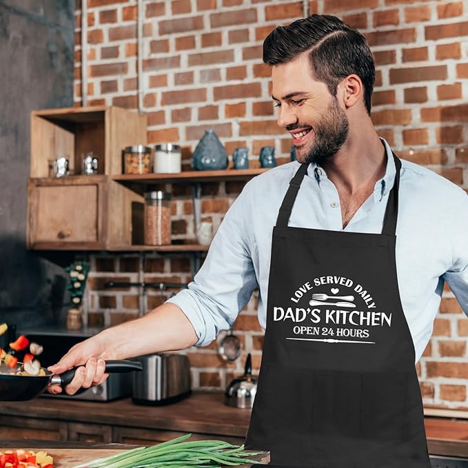Grilling Aprons for Men,Cnavas Corss Back with Large Pockets Adjustable Chef Aprons, Funny Gifts for Men