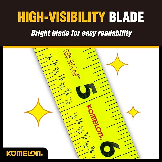 Komelon 25' Retraction Control Tape Measure