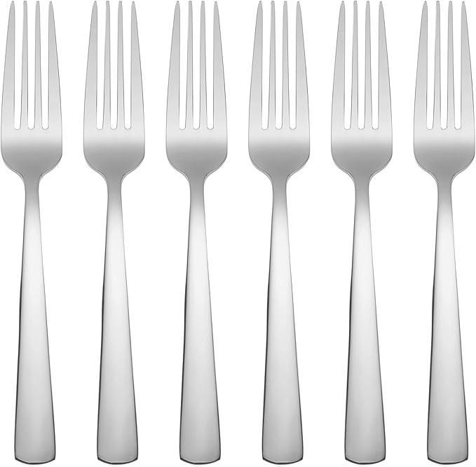 Oneida Aptitude Everyday Flatware Salad Forks, Set of 6, 18/0 Stainless Steel, Silverware Set