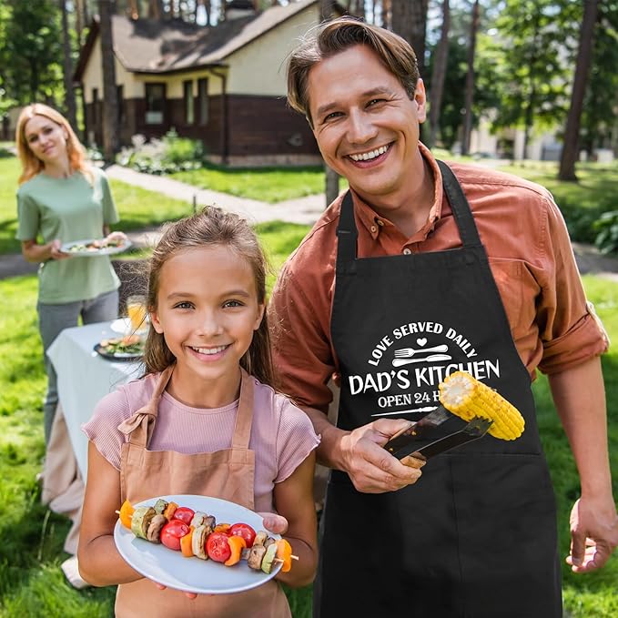 Grilling Aprons for Men,Cnavas Corss Back with Large Pockets Adjustable Chef Aprons, Funny Gifts for Men
