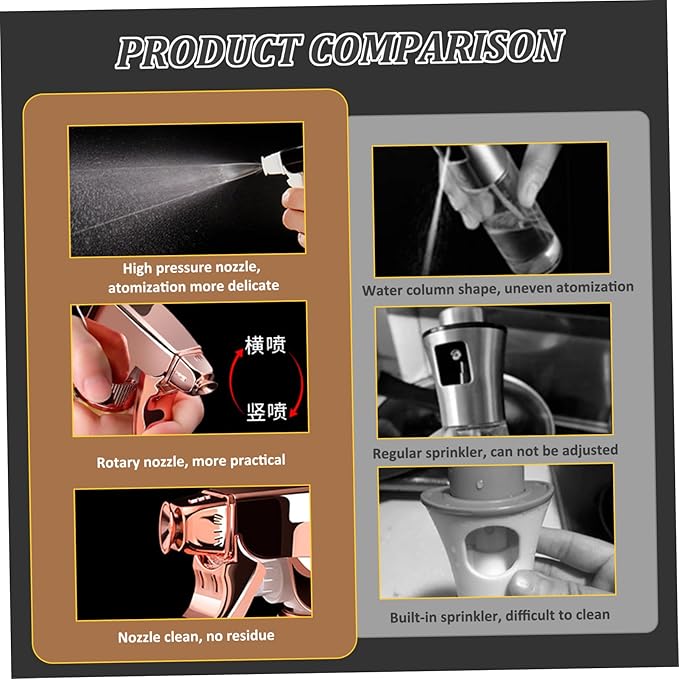 Oil Sprayer, Oil Sprayer for Cooking 240ml Sealed with High-Pressure Nozzle Adjustable Push-Type Spray Bottle with Non-slip Base & Handle for Oils, Vinegars, Cooking
