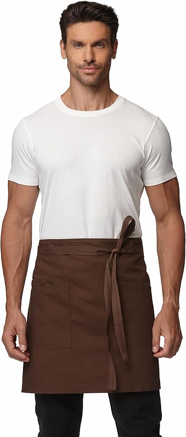 Unisex Waist Apron Half Bistro Apron Server Aprons with Pockets Waterproof 4251BY