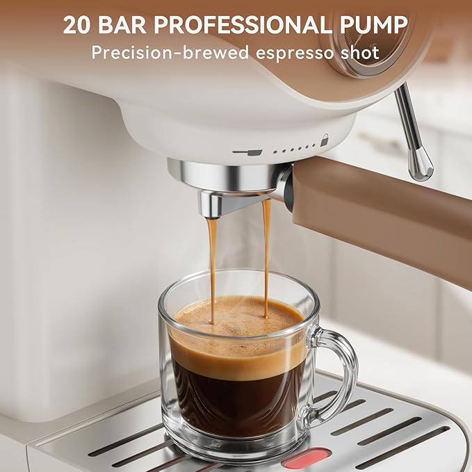 XIXUBX Espresso Machine, 20 Bar Pump Temperature Control, Compact Espresso Maker with Steam Milk Frother, Professional Coffee Makers for Home, Cappuccino Latte Machine, Gifts for Coffee Lover