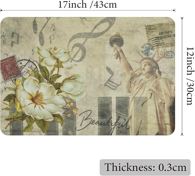 Vinyl Placemats Set of 6-12x17 Inch - Heat Resistant Washable Place Mats Waterproof Non-Slip Wipeable Table Mats for Dining Table Decor, Indoor/Outdoor Plastic Mat