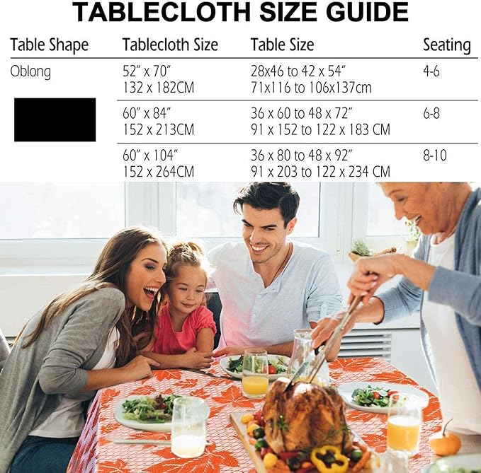 Thanksgiving Tablecloth Maples Leaves Brown Rectangle Lace Table Cover Thanksgiving Decorations Fall Table Linen Perfect for Harvest Festival Party Dinner Tables Toppers Everyday Use