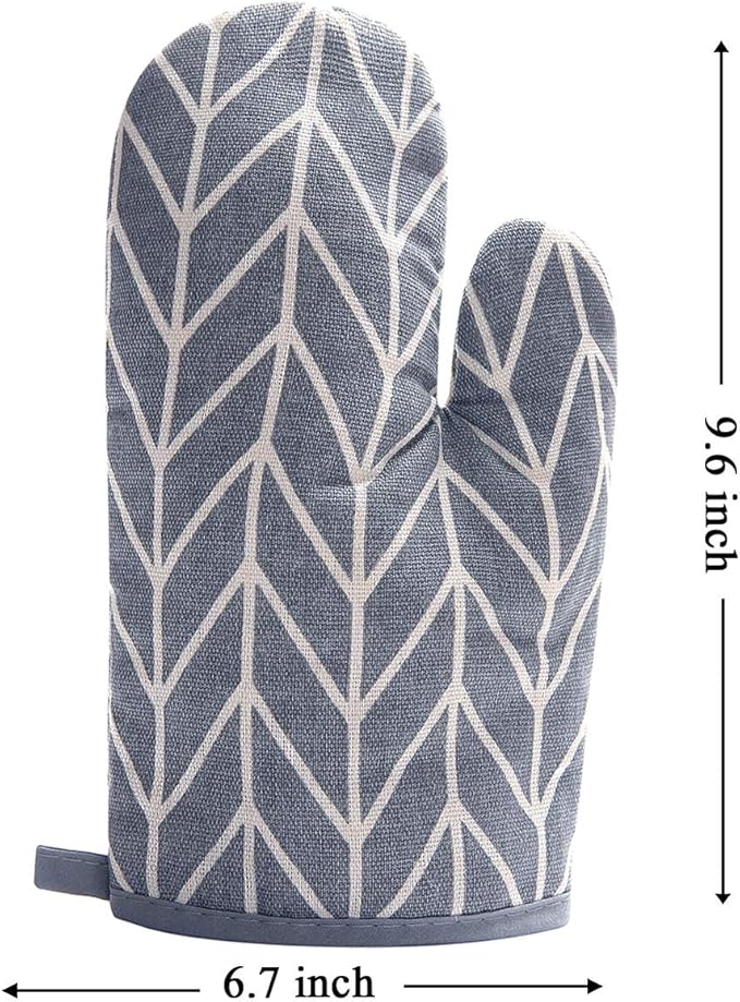 WinChange Oven Mitts and Potholders BBQ Gloves-Oven Mitts and Pot Holders Sets with Recycled Cotton Infill Silicone Non-Slip Cooking Gloves for Cooking Baking Grilling (4-Piece Set,Grey)