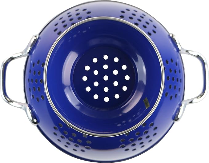 Calypso Basics by Reston Lloyd Powder Coated Enameled Colander, 1.5 Quart, Indigo,8705