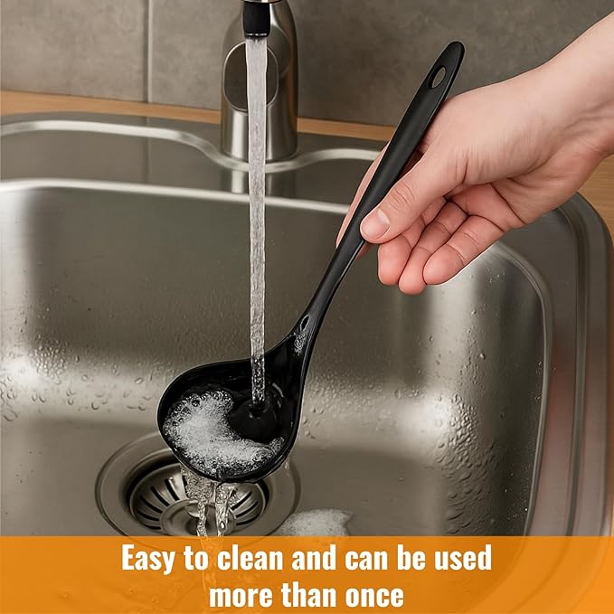 40 Pack Plastic Ladle Spoons, 9 Inch Disposable Large Serving Spoons with Long Handle, Heat Resistant Soup Ladle Bulk for Party Catering Buffet Restaurant