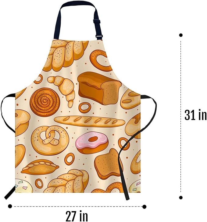 oFloral Different Bread Apron Chefs Apron, Cooking and Baking Apron for Men and Women, Kitchen Aprons, Butchers Apron, BBQ & Catering Bibs