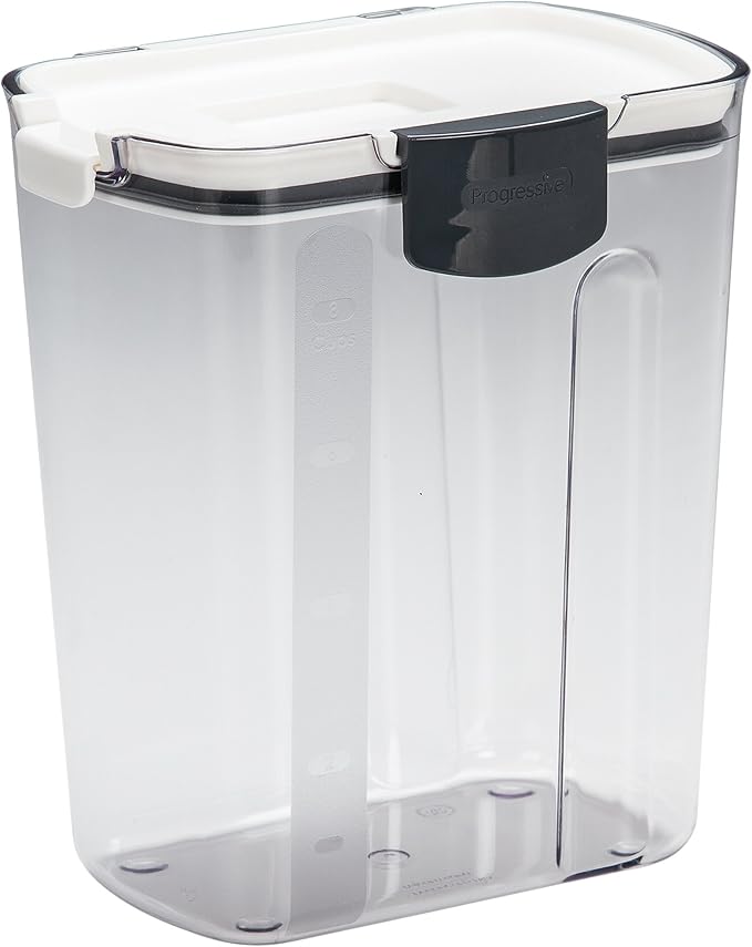 ProKeeper 6-Piece Airtight Food Storage Containers for Baking Essentials - White & Clear, Plastic, BPA-Free