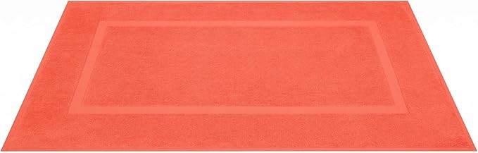 Cotton Paradise 100% Cotton Bath Mats for Bathroom Floor Set of 2 Pack, 20x34 Soft Absorbent Washable Quick Dry Tub Bathmat, Coral Towel Bath Mat