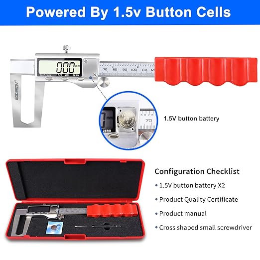 GODESON Disc Brake Rotor Micrometer,Digital Caliper Measuring Tool for Disc Brake-6 Inch/150mm,Brake Measuring Tool wtih Caliper- Inch/Metric Conversion, Brake Caliper with Stainless Steel
