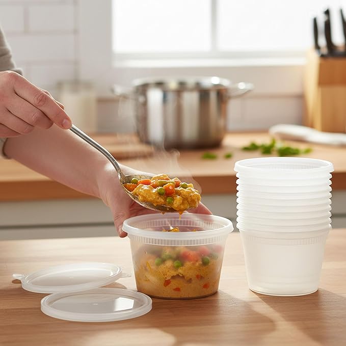 BluShine [36 Sets] 16 oz. Plastic Deli Food Storage Containers with Airtight Leak Proof Lids - Reusable -Microwave, Fridge, and Freezer Safe