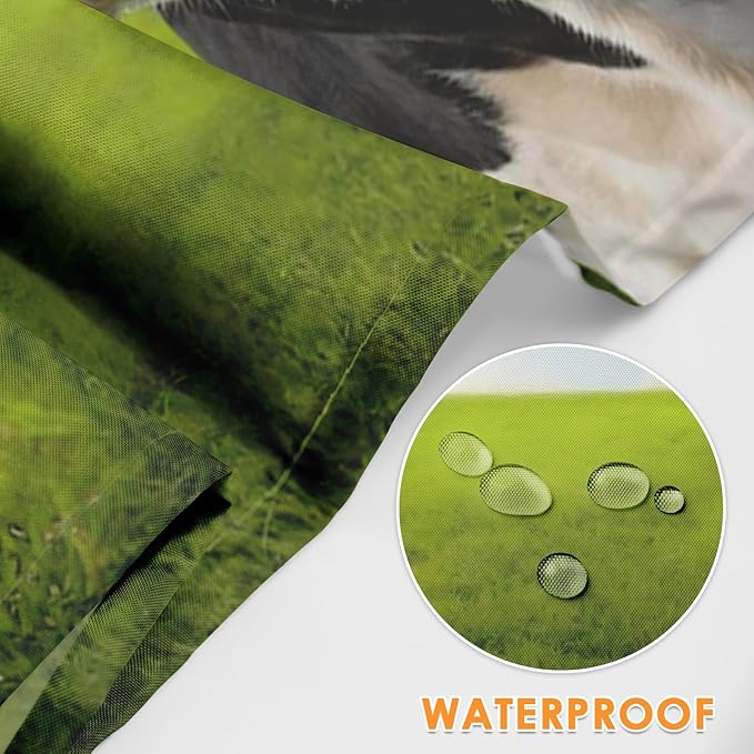 Britimes Apron Home Kitchen Waterproof Cooking Baking Gardening for Women Men With Pockets Funny Cow On Green Grassland 32x28 inch