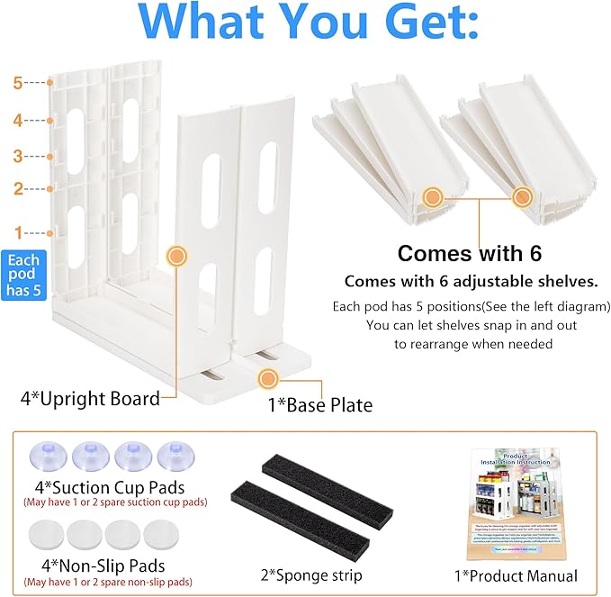 Dutiplus Medicine Organizer 3-Tier Shelves Cabinet Storage Rack Organizer for Holding Vitamins, Supplements, Cosmetics 10.82" H x 5.82" W x 10.43" D (Creamy White)