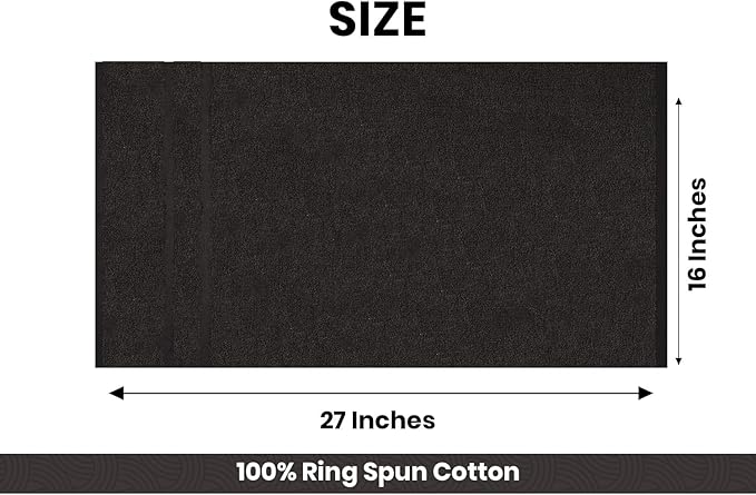 Cinara Bed & Bath Premium 100% Cotton Hand Towels – Soft, Quick Dry & Highly Absorbent – 16x27 Inches, Pack of 24 – Ideal for Bathroom, Salon, Gym, Spa & Everyday Use – Charcoal Grey