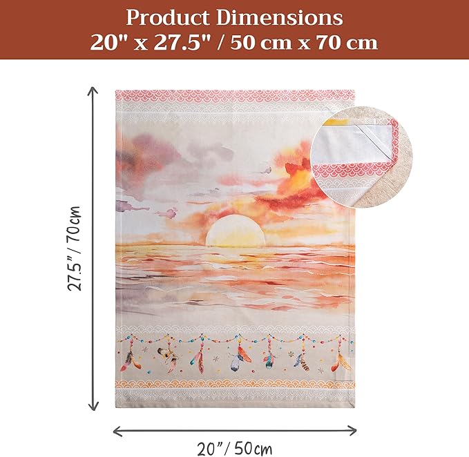 Maison d' Hermine Kitchen Towels Set of 3 100% Cotton 27.50" x 20" Reusable Cloth Tea Dish Towels Absorbent with Hanging Loop for Kitchen Gifts for Mothers Day Spring/Summer (Ibiza - Beige)