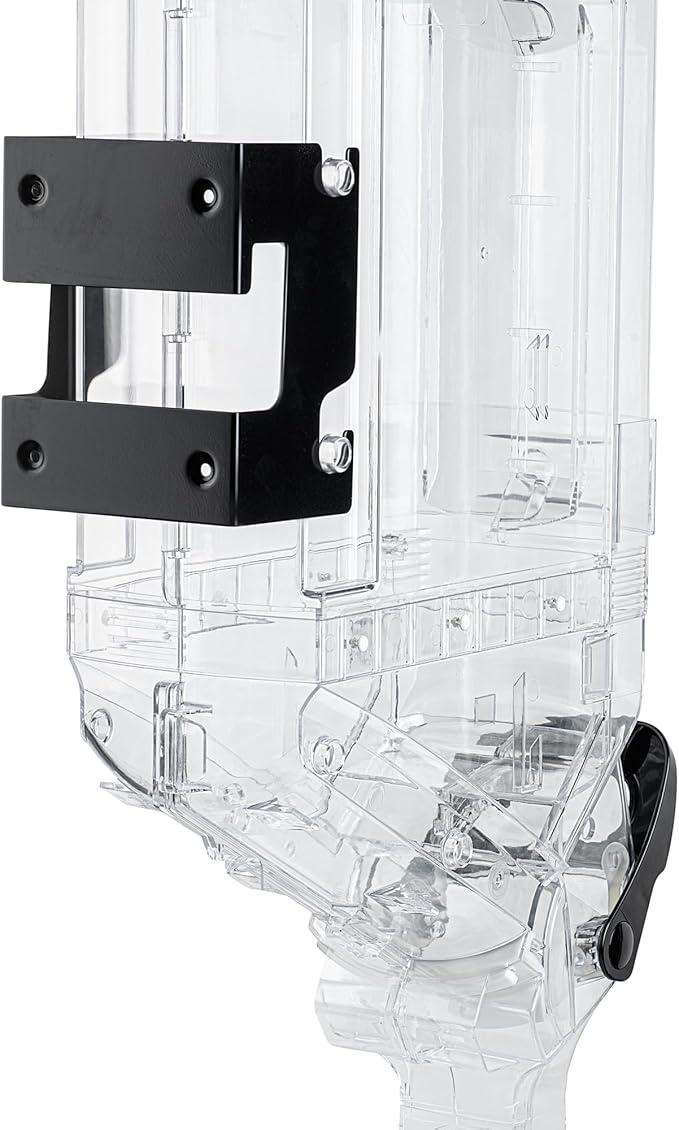 Restaurantware Cereal Dispenser 5 gal Plastic Wall-Mounted Gravity Bin Candy Dispenser Self-Serve Black Dry Food with Wall Mount Brackets for Breakfast Buffet or Hotel Use